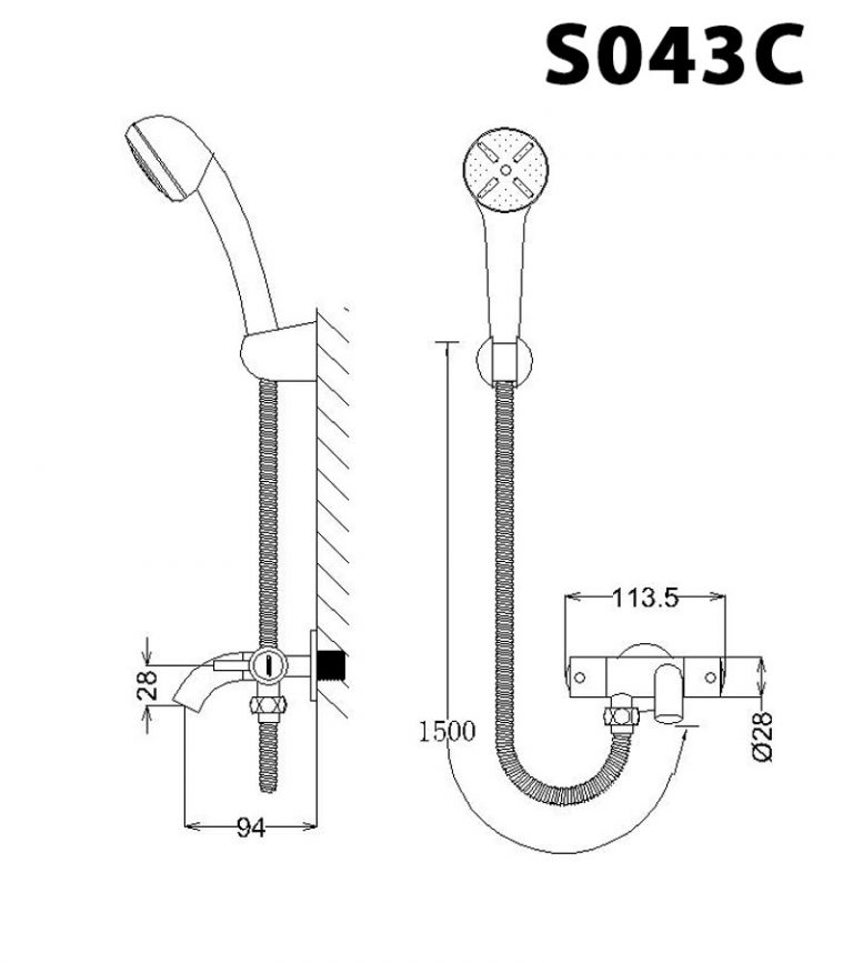 Bộ vòi sen tắm lạnh Caesar S043CP (Tay sen tắm nhựa) (bỏ mẫu)