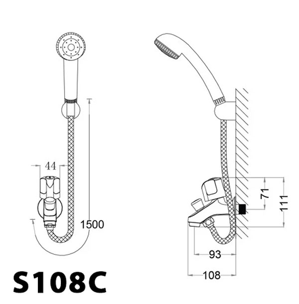 Vòi sen tắm lạnh Caesar S108C