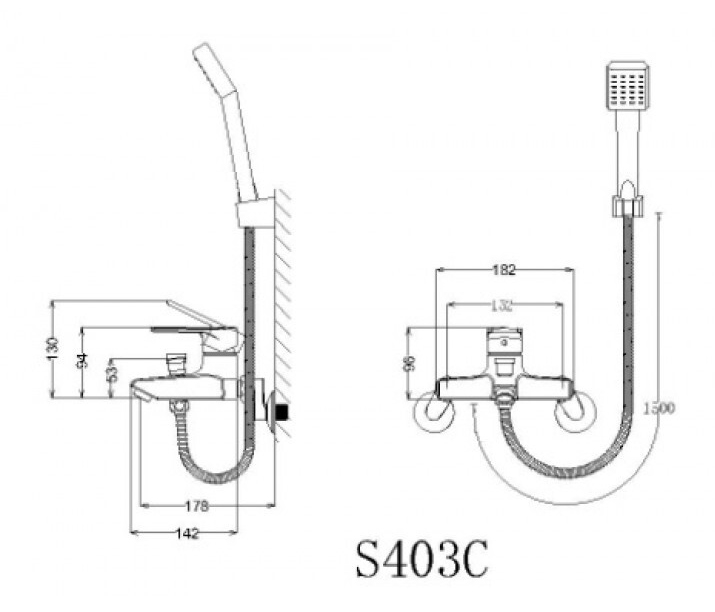 Bộ sen tắm cây nóng lạnh Caesar BS127+S403C