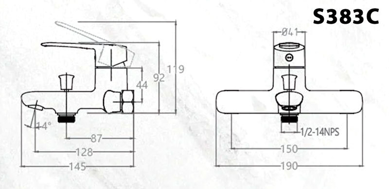 Bộ sen tắm cây nóng lạnh Caesar BS125+S383C