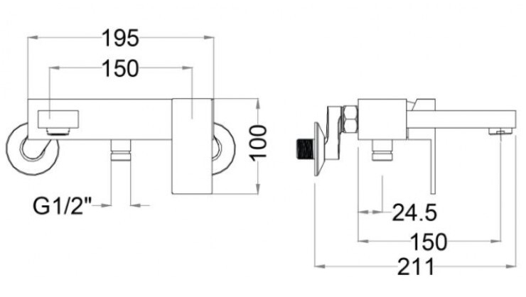 Bản vẽ kỹ thuật vòi sen cây tắm đứng CAESAR S843C