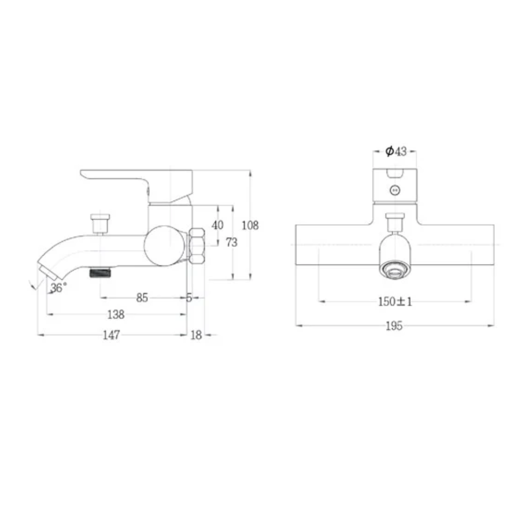 Bộ vòi sen tắm nóng lạnh Caesar S523C