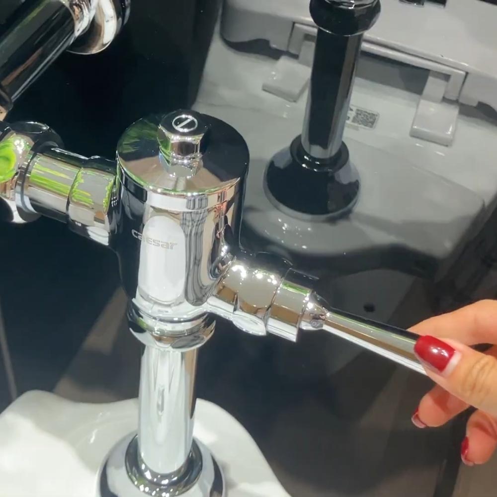 Bồn cầu đặt sàn nắp thường kèm van xả tay gạt Caesar CP1333+BF521A