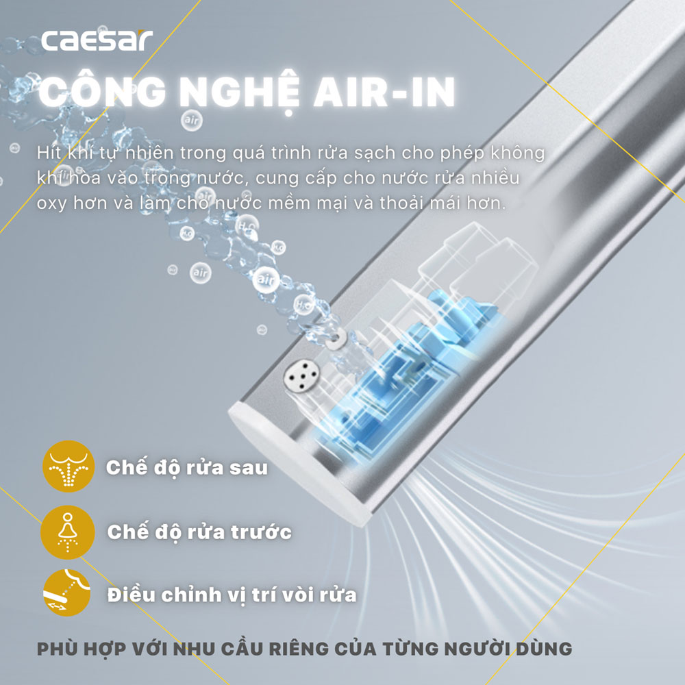 Bồn cầu 2 khối nắp điện tử Caesar CD1340+TAF610H