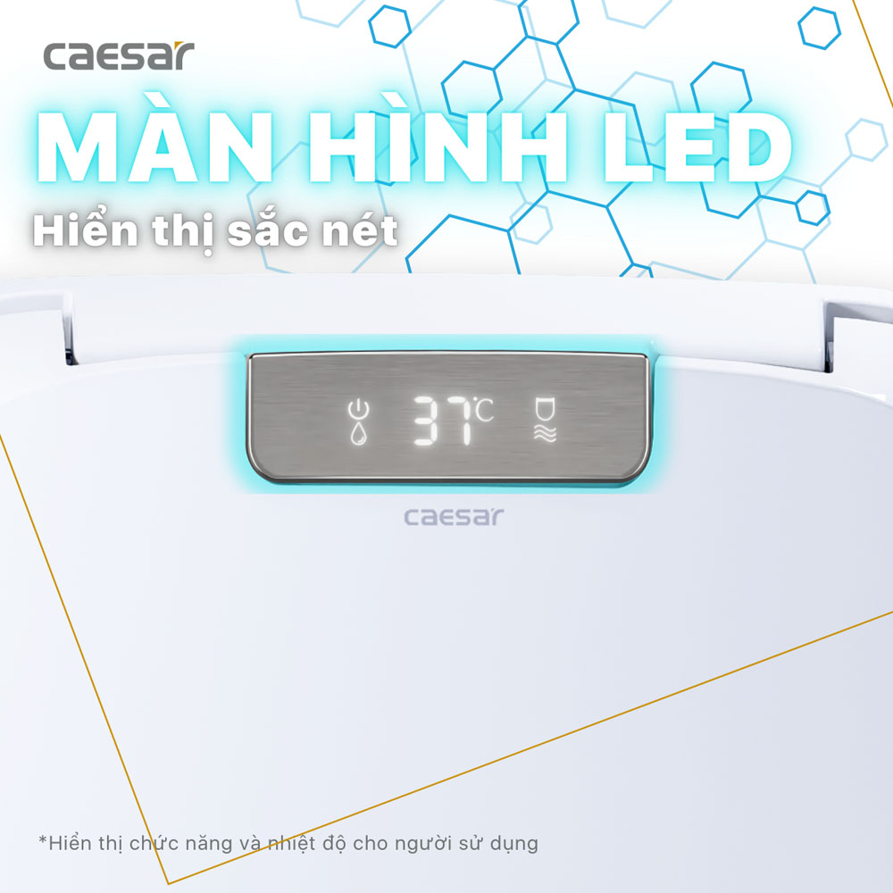 Bồn cầu 2 khối nắp điện tử Caesar CD1340+TAF610H