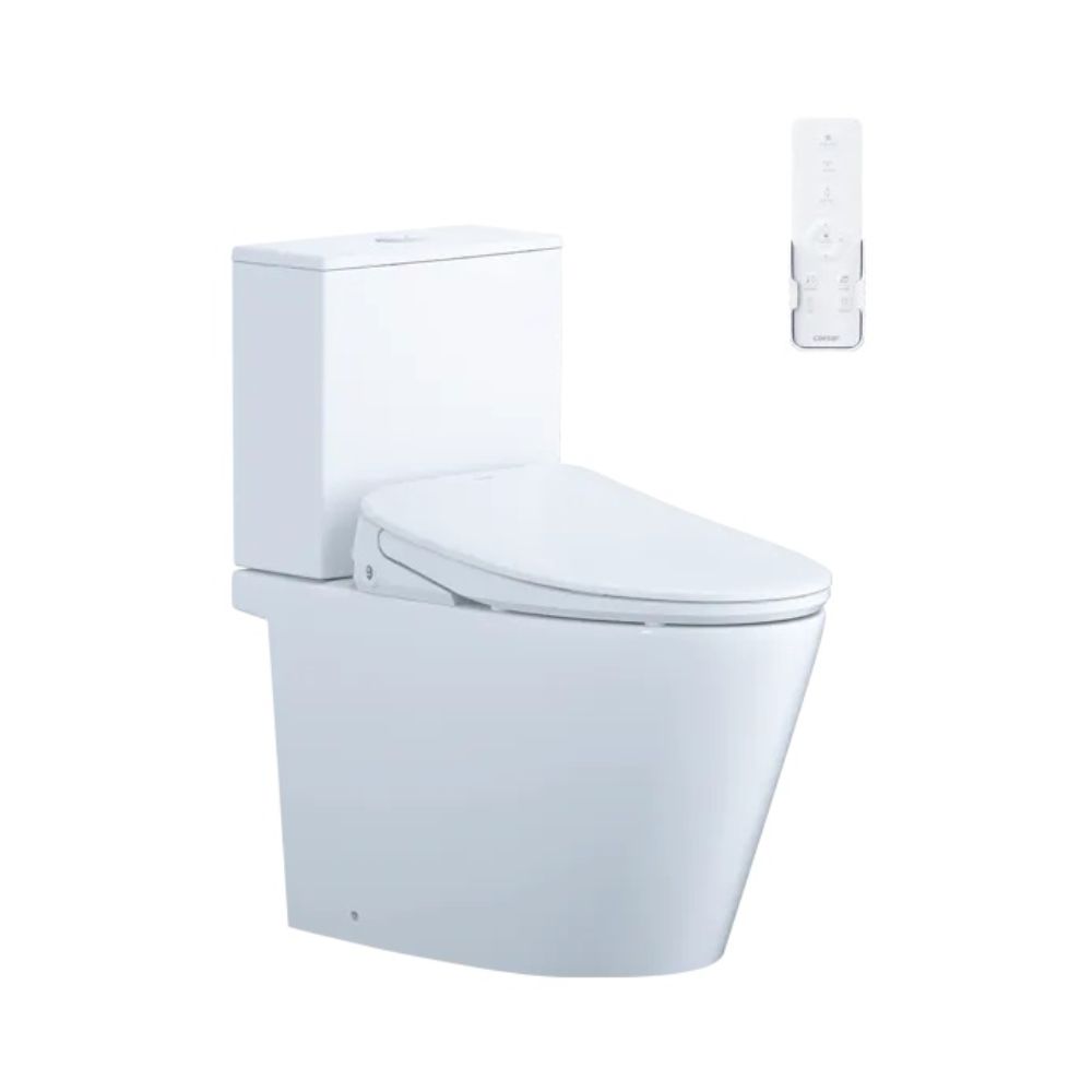 Bồn cầu 2 khối nắp điện tử Caesar CD1342 + TAF710H