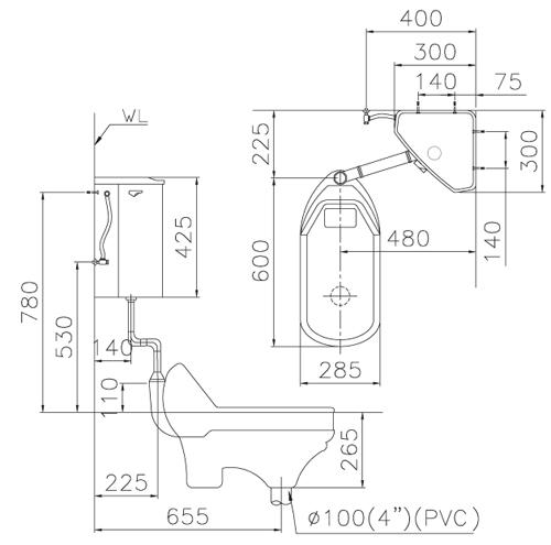 Bồn cầu xí xổm Caesar CT1250