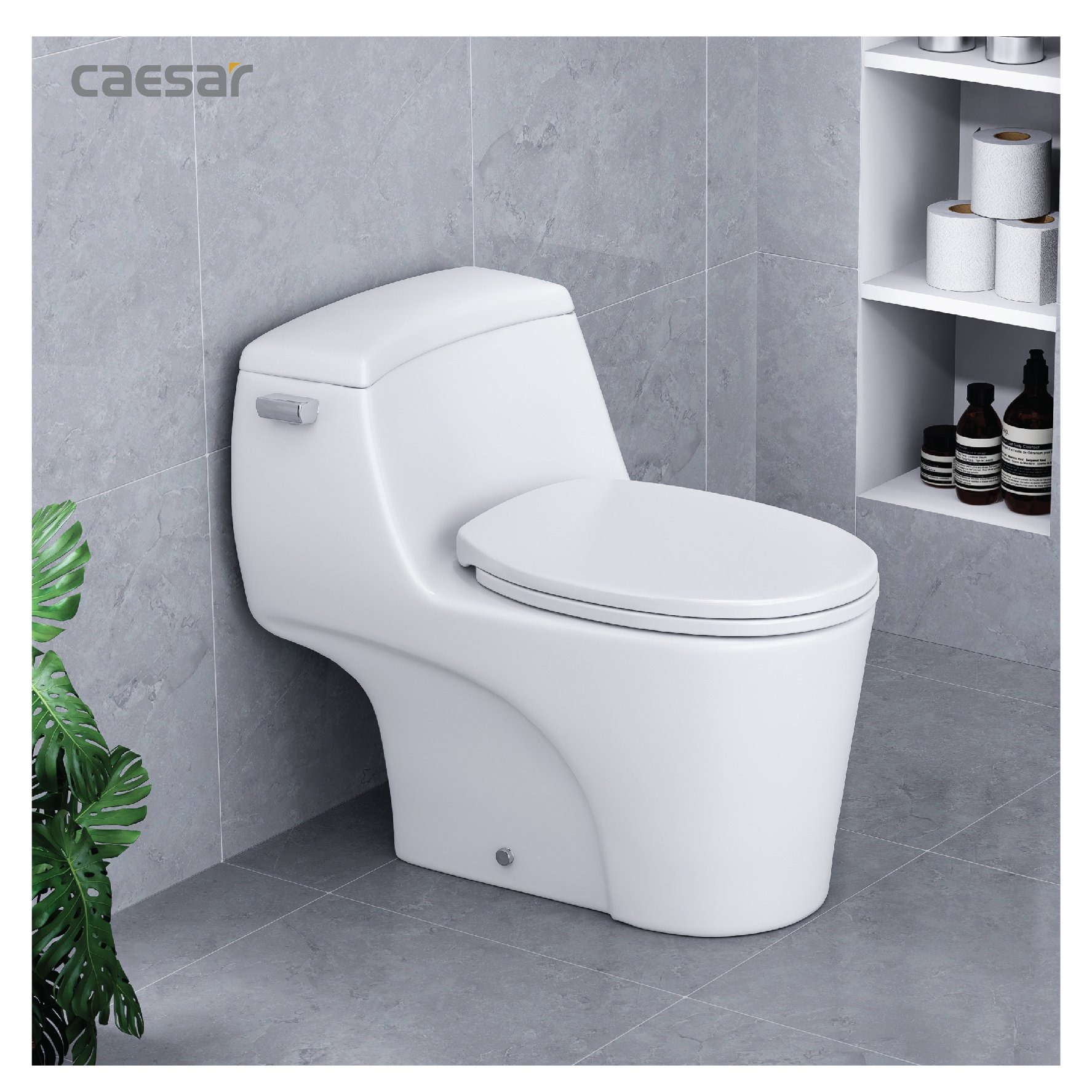 Bồn cầu 1 khối Caesar C1353 nắp êm