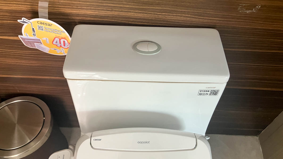 Bồn cầu 1 khối nắp điện tử Caesar C1356F + TAF400H (CD1356+TAF400H)