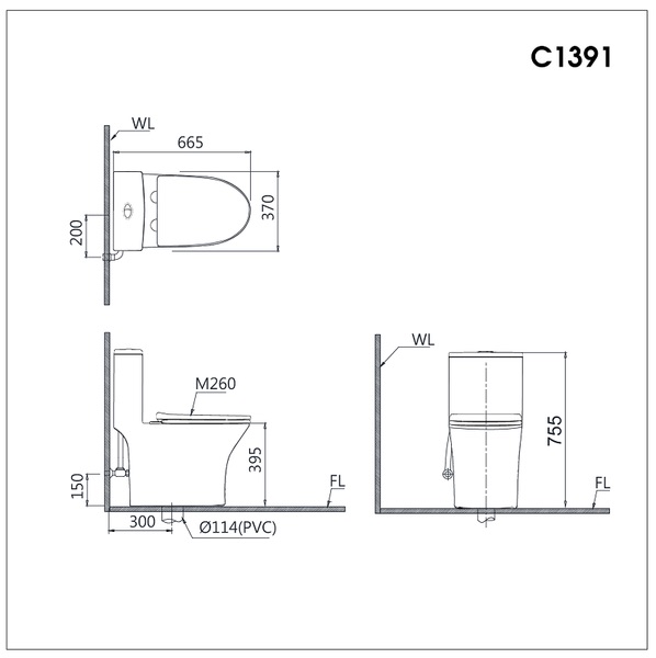 Bồn cầu 1 khối nắp điện tử Caesar C1391F+TAF710H