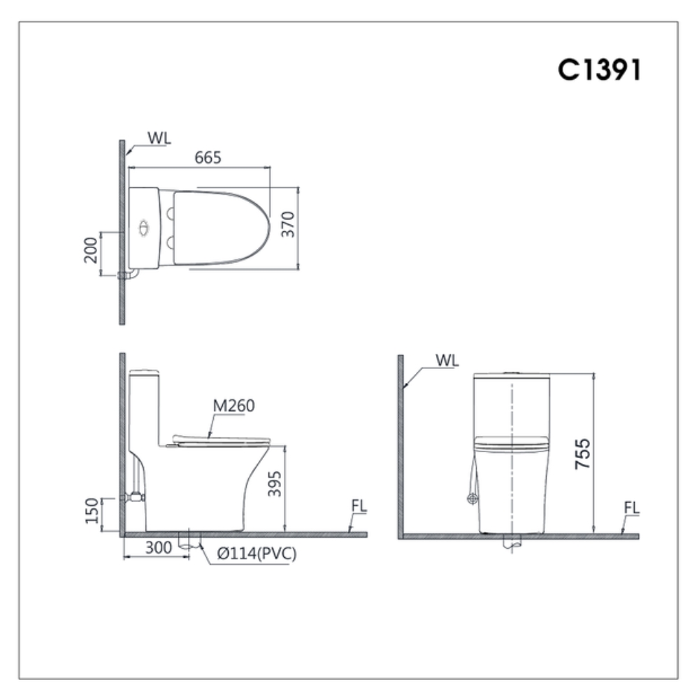Bồn cầu 1 khối nắp điện tử Caesar C1391F+TAF512H