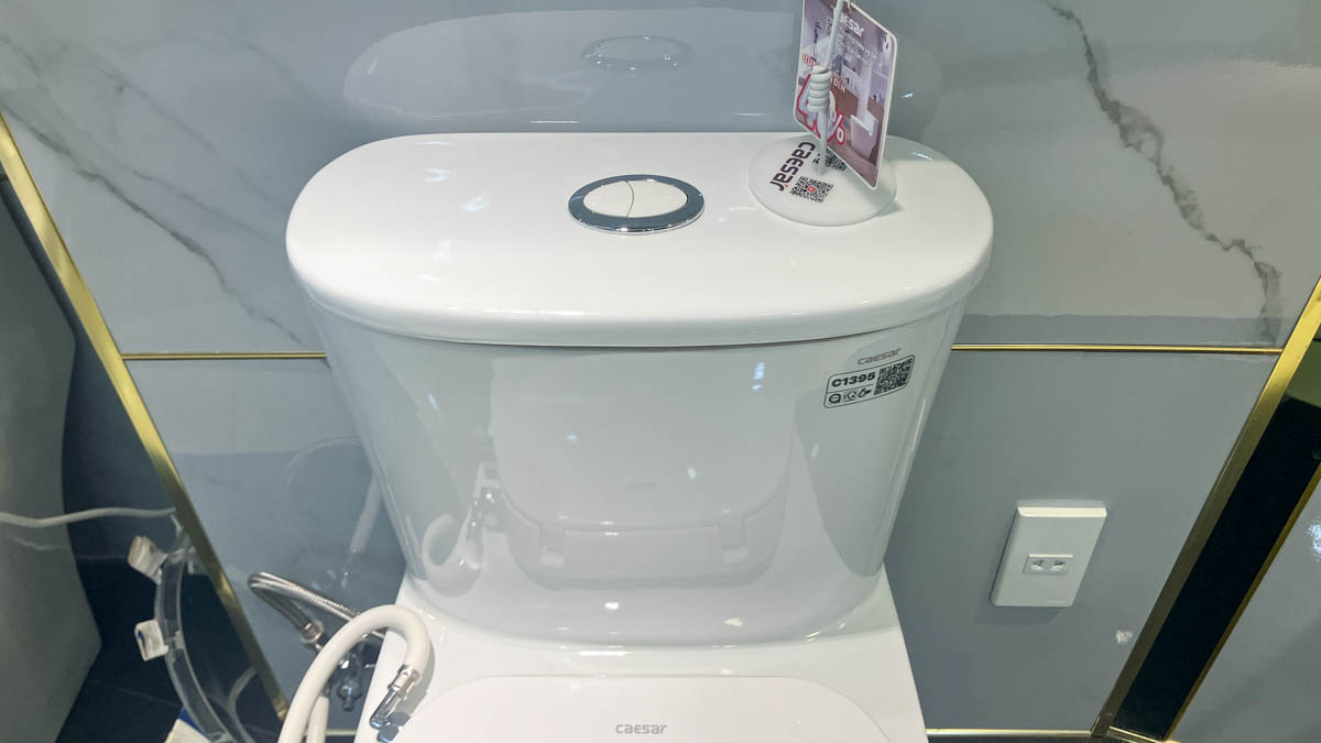 Bồn cầu 1 khối nắp rửa cơ Caesar C1395F + TAF060 (CD1395+TAF060)