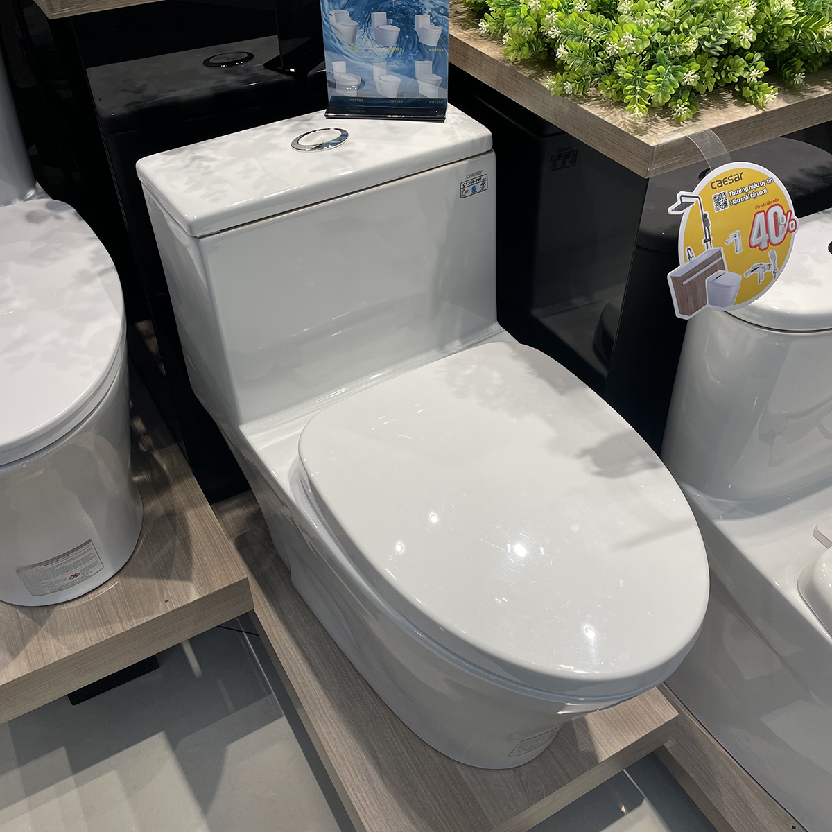 Bồn cầu 1 khối Caesar C1356 (CD1356) nắp đóng êm