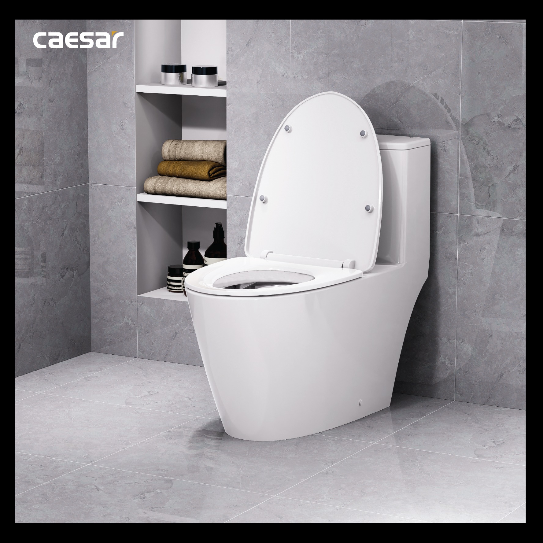 Bồn cầu 1 khối Caesar C1363 (CD1363) nắp đóng êm