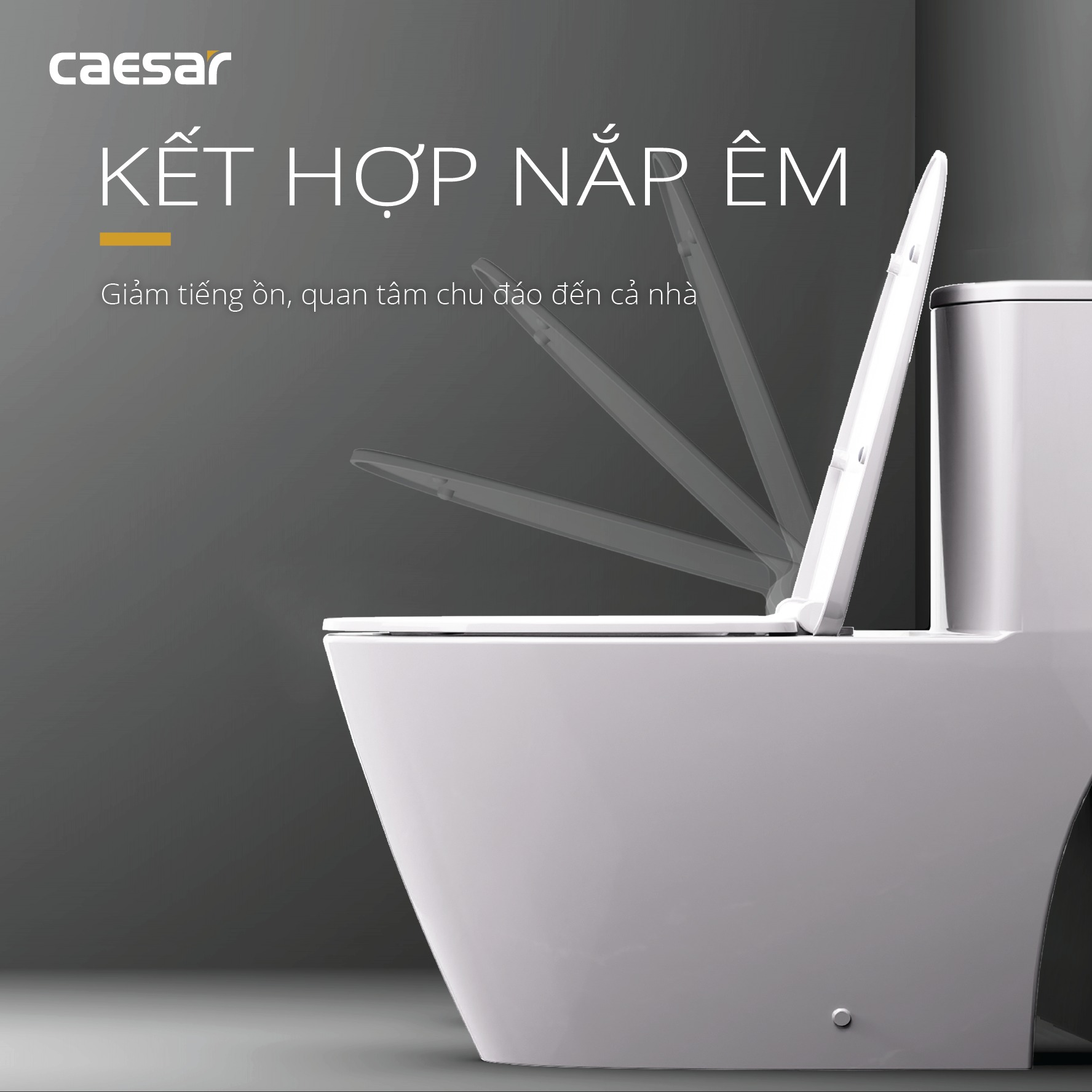 Bồn cầu 1 khối Caesar C1363 (CD1363) nắp đóng êm