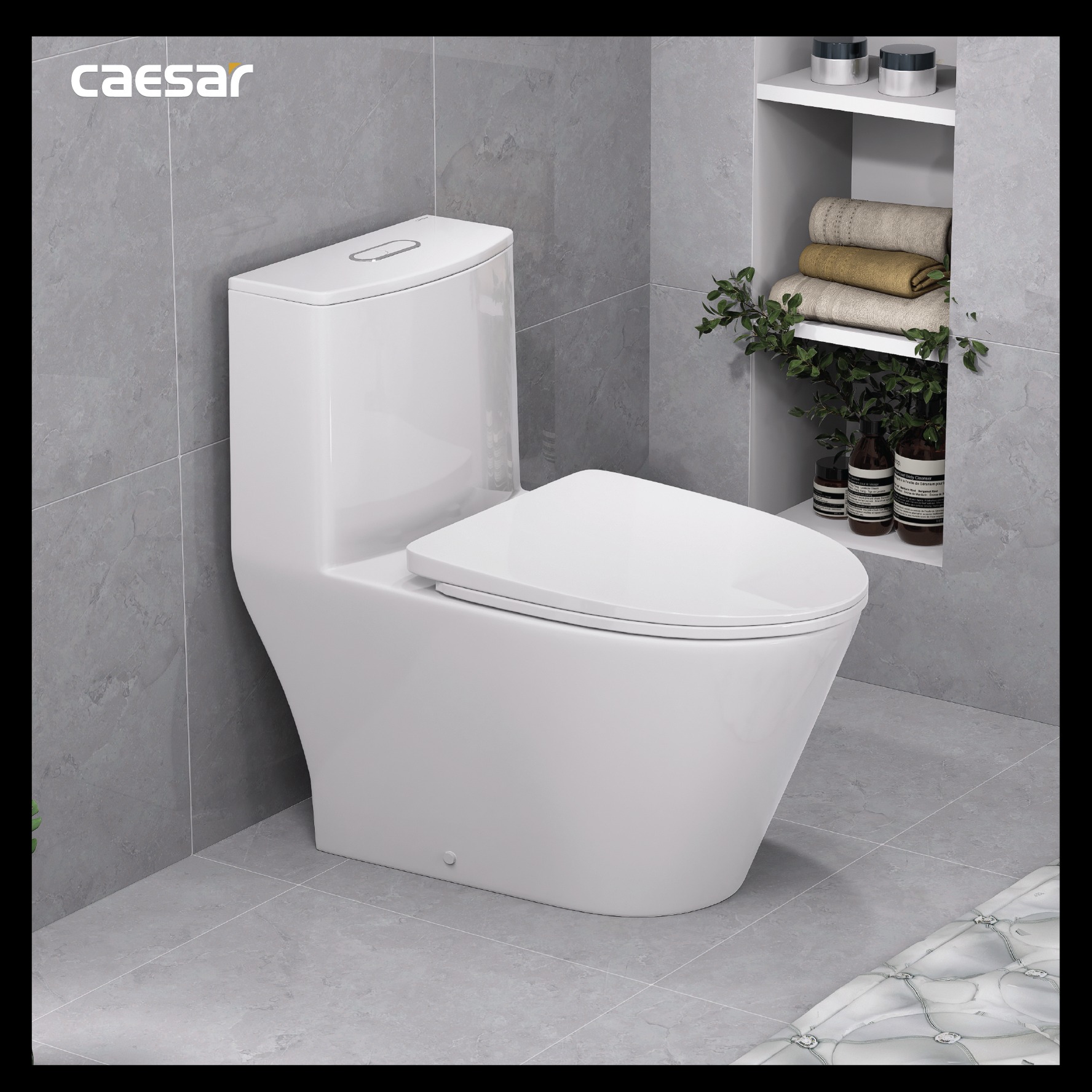 Bồn cầu 1 khối Caesar C1363 (CD1363) nắp đóng êm