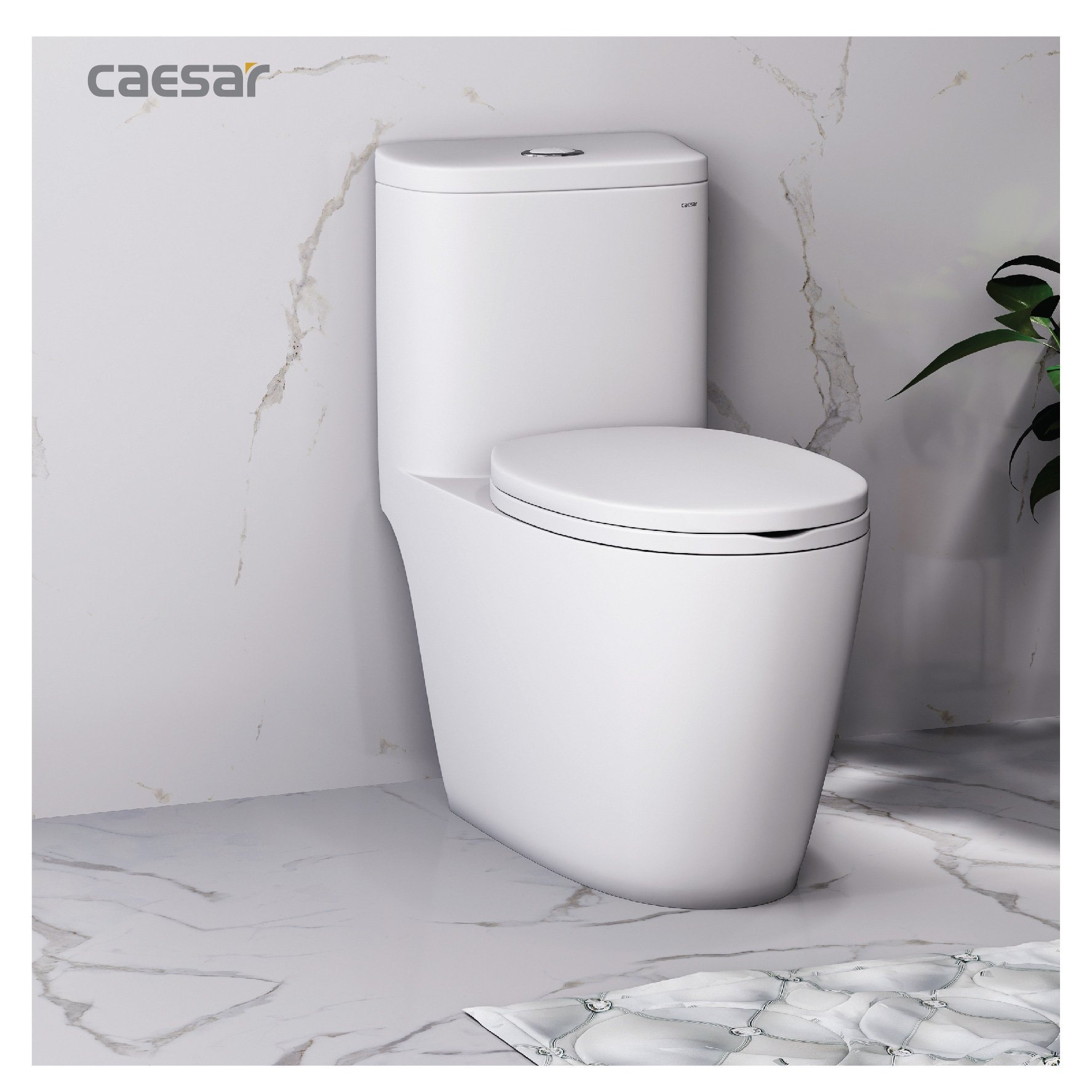Bồn cầu 1 khối Caesar C1364 (CD1364) nắp đóng êm