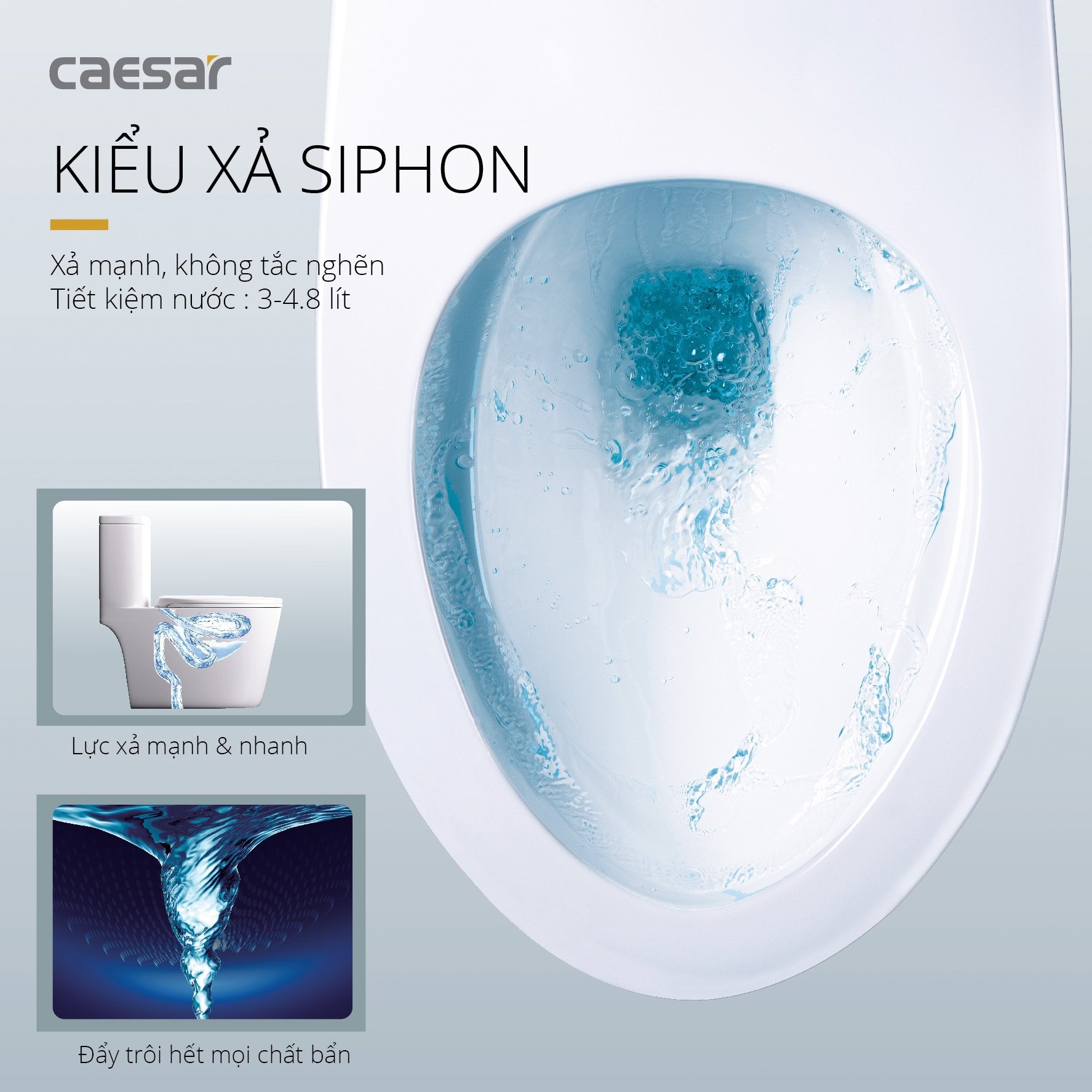 Bồn cầu 1 khối Caesar C1364 (CD1364) nắp đóng êm