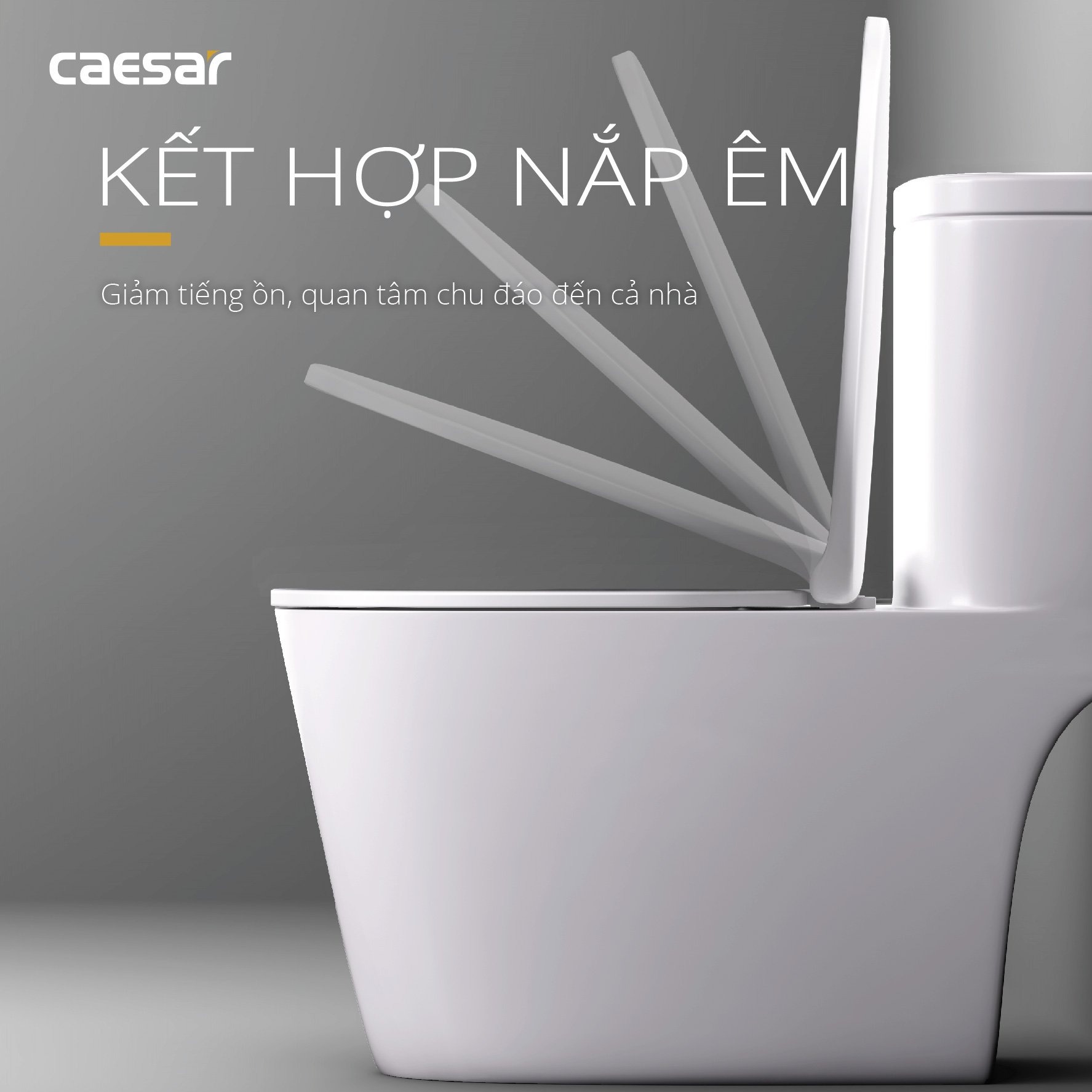 Bồn cầu 1 khối Caesar C1364 (CD1364) nắp đóng êm