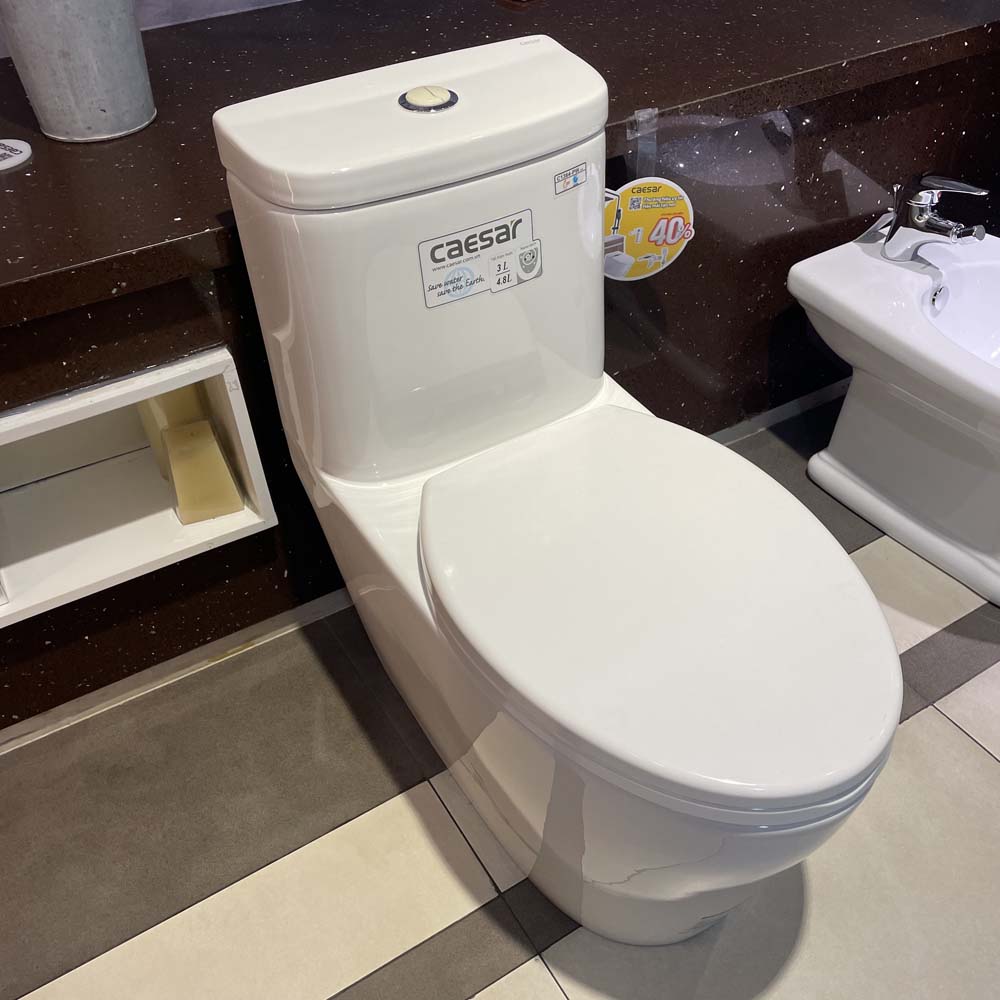 Bồn cầu 1 khối Caesar C1364 (CD1364) nắp đóng êm