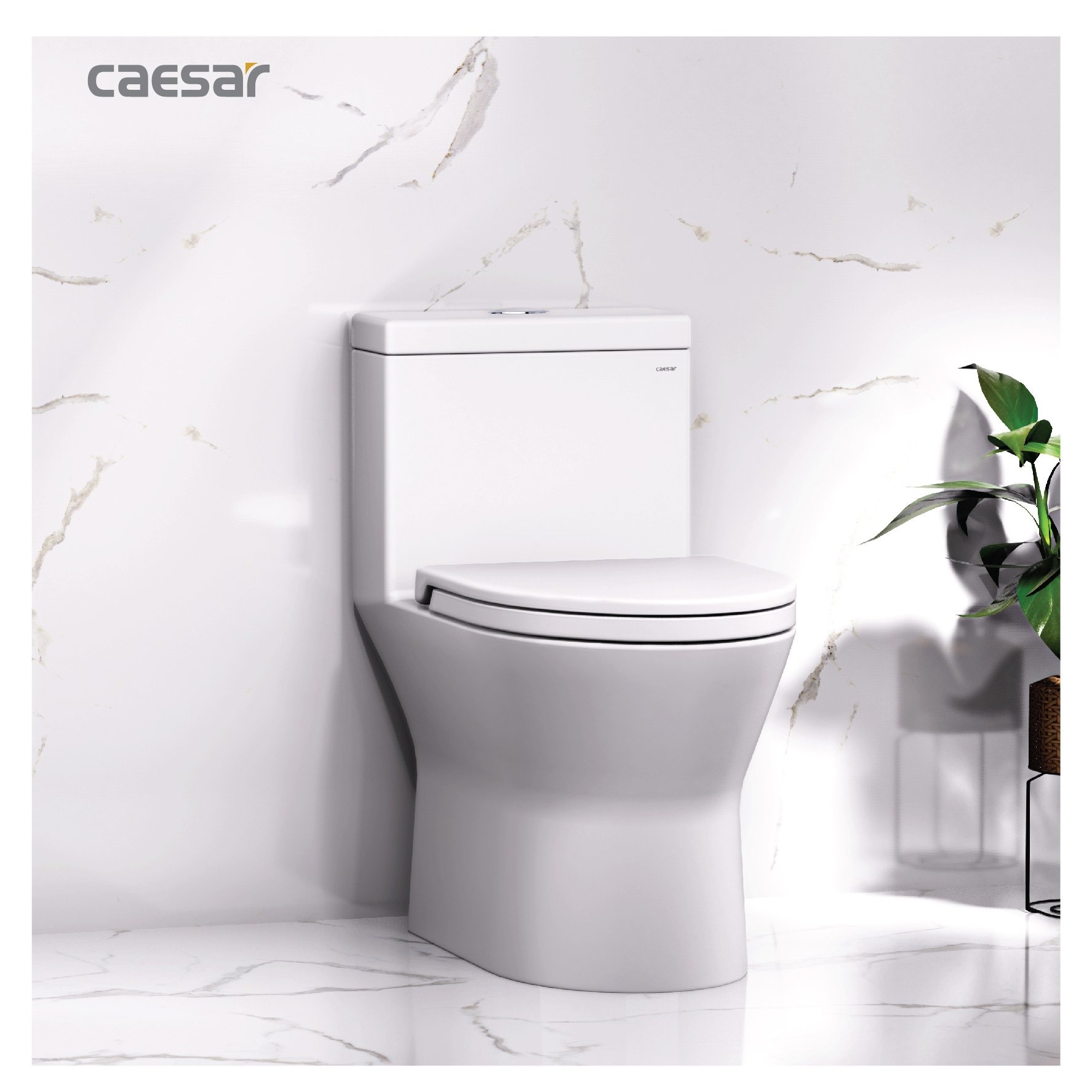 Bồn cầu 1 khối Caesar C1374 (CD1374) nắp đóng êm