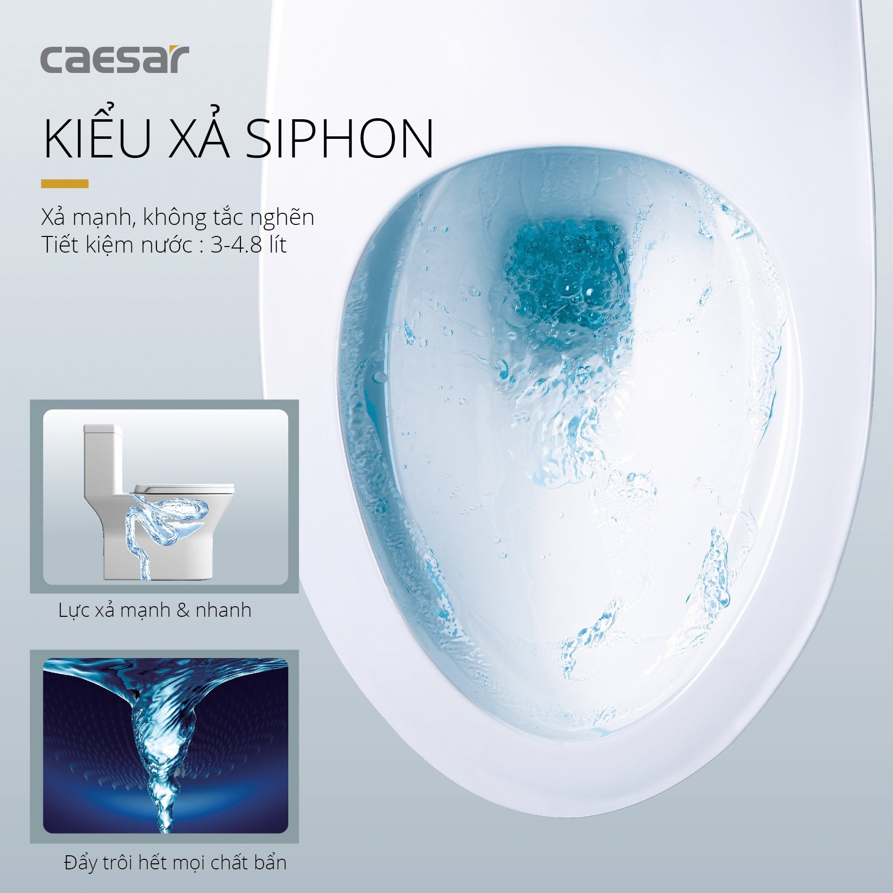 Bồn cầu 1 khối Caesar C1374 (CD1374) nắp đóng êm