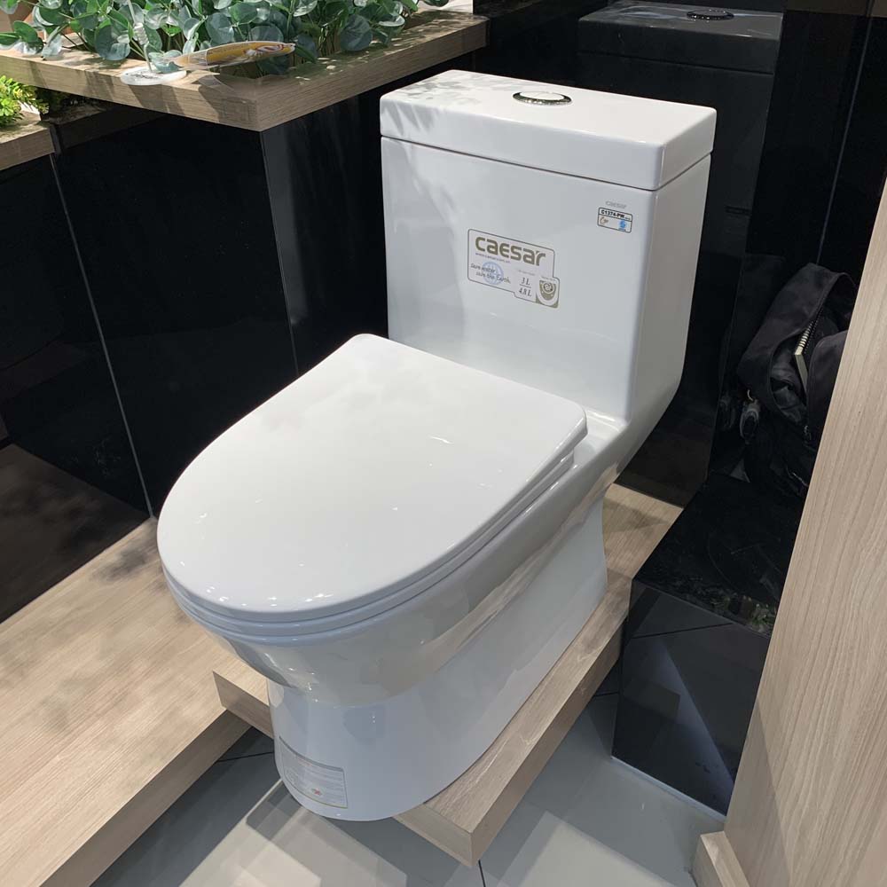 Bồn cầu 1 khối Caesar C1374 (CD1374) nắp đóng êm
