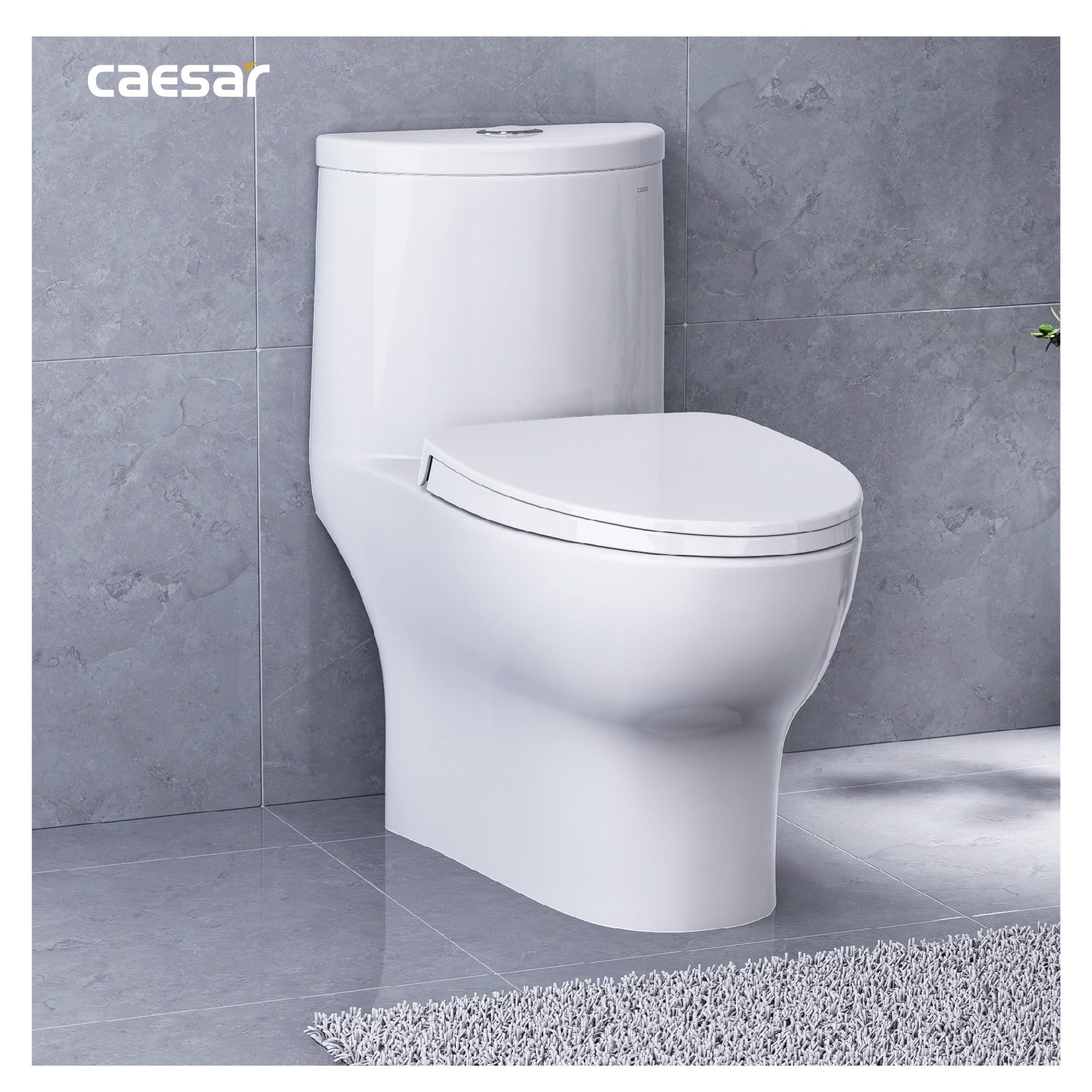 Bồn cầu 1 khối Caesar C1375 (CD1375) nắp đóng êm