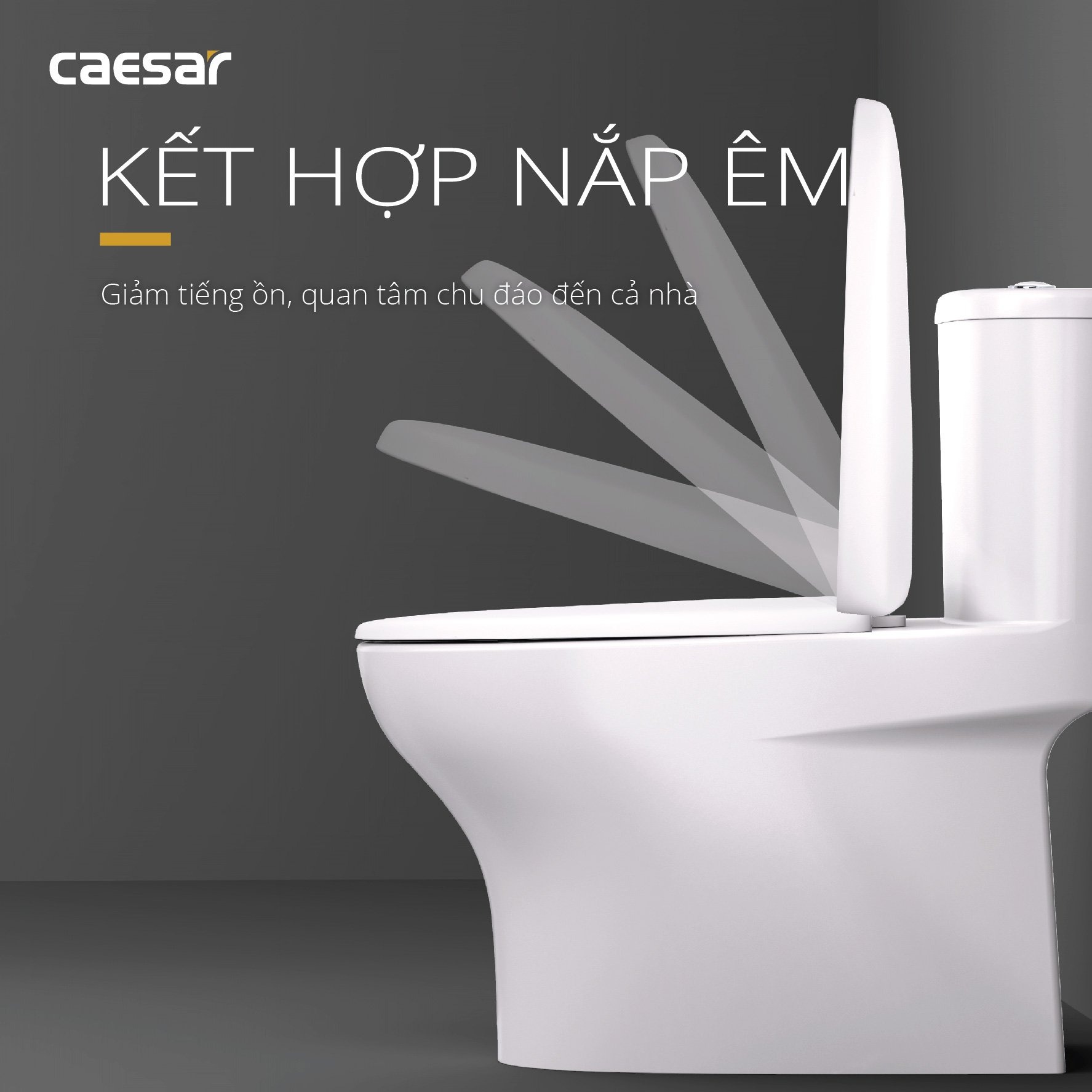 Bồn cầu 1 khối nắp êm Caesar C1394 (CD1394)
