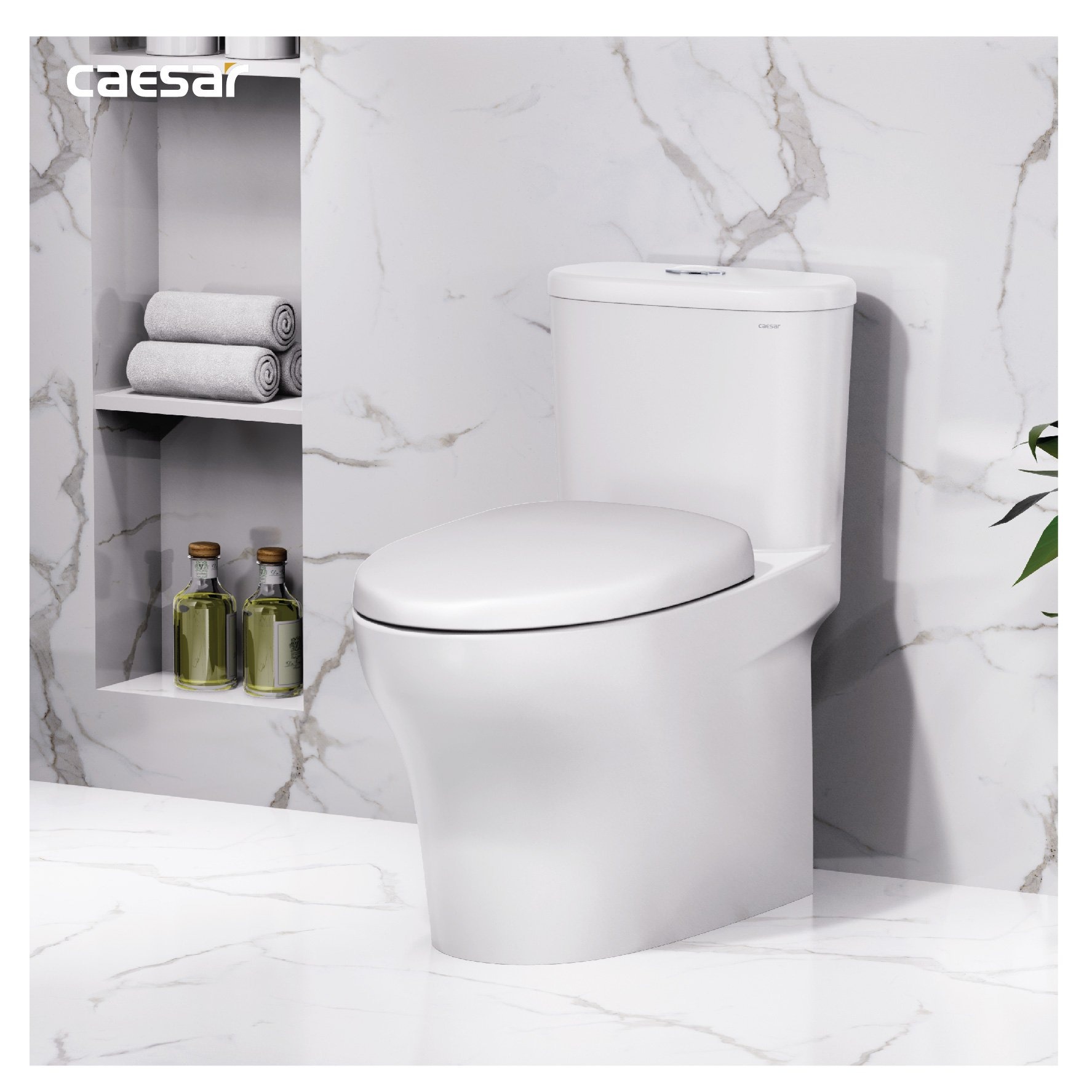 Bồn cầu 1 khối nắp êm Caesar C1394 (CD1394)