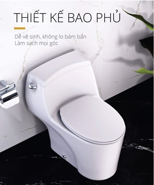 Bồn cầu 1 khối nắp rửa cơ Caesar C1353F + TAF060 (C1353+TAF060)
