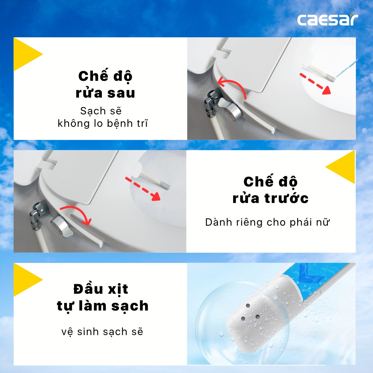 Bồn cầu 1 khối nắp rửa cơ Caesar C1391F + TAF060 (C1391 + TAF060)