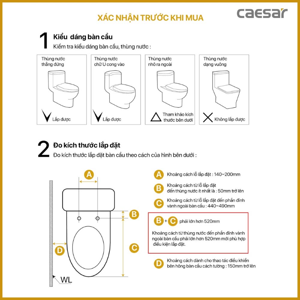 Bồn cầu 2 khối nắp rửa cơ Caesar CD1340 + TAF060
