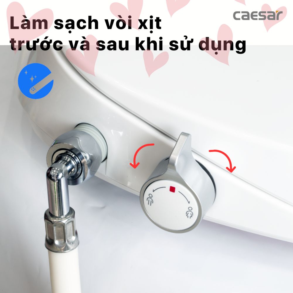 Bồn cầu 2 khối nắp rửa cơ Caesar CD1342 + TAF060