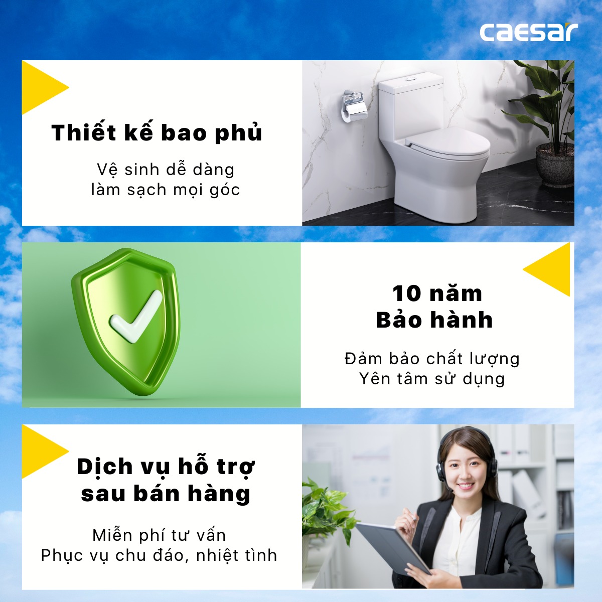 Bồn cầu 1 khối nắp rửa cơ Caesar C1374F + TAF060 (CD1374+TAF060)