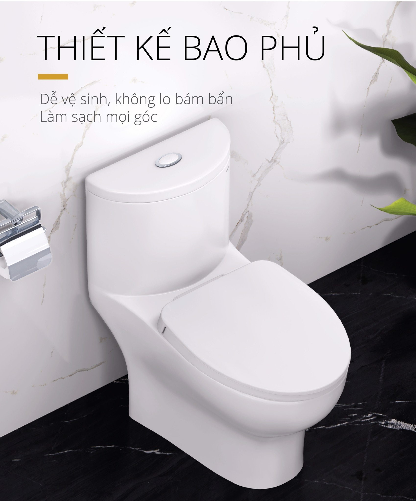 Bồn cầu 1 khối nắp rửa cơ Caesar C1375F + TAF060 (CD1375+TAF060)