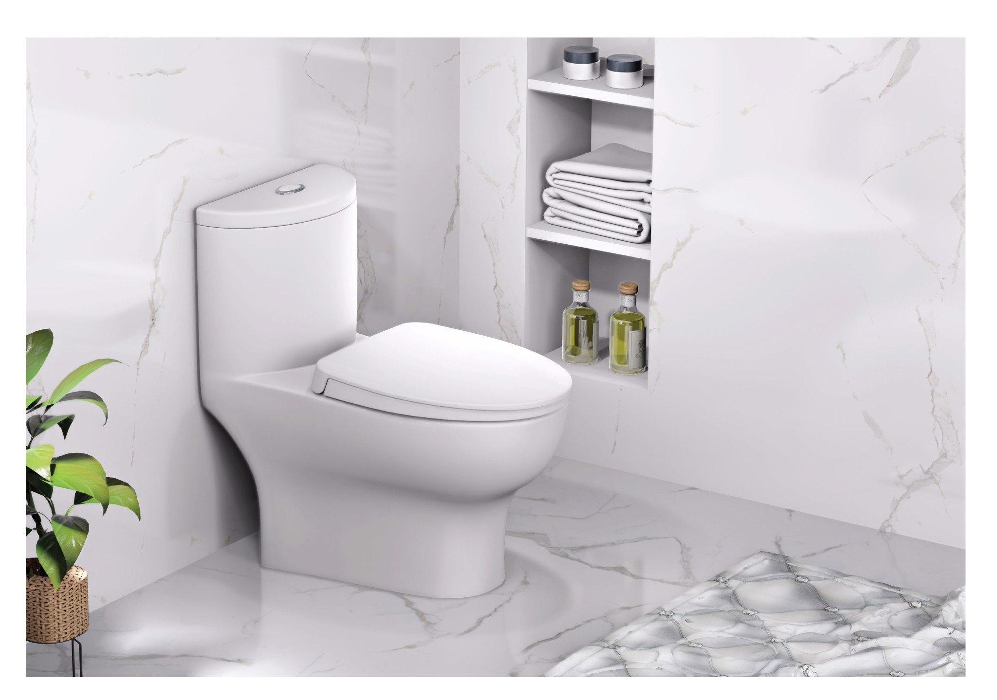 Bồn cầu 1 khối nắp rửa cơ Caesar C1375F + TAF060 (CD1375+TAF060)