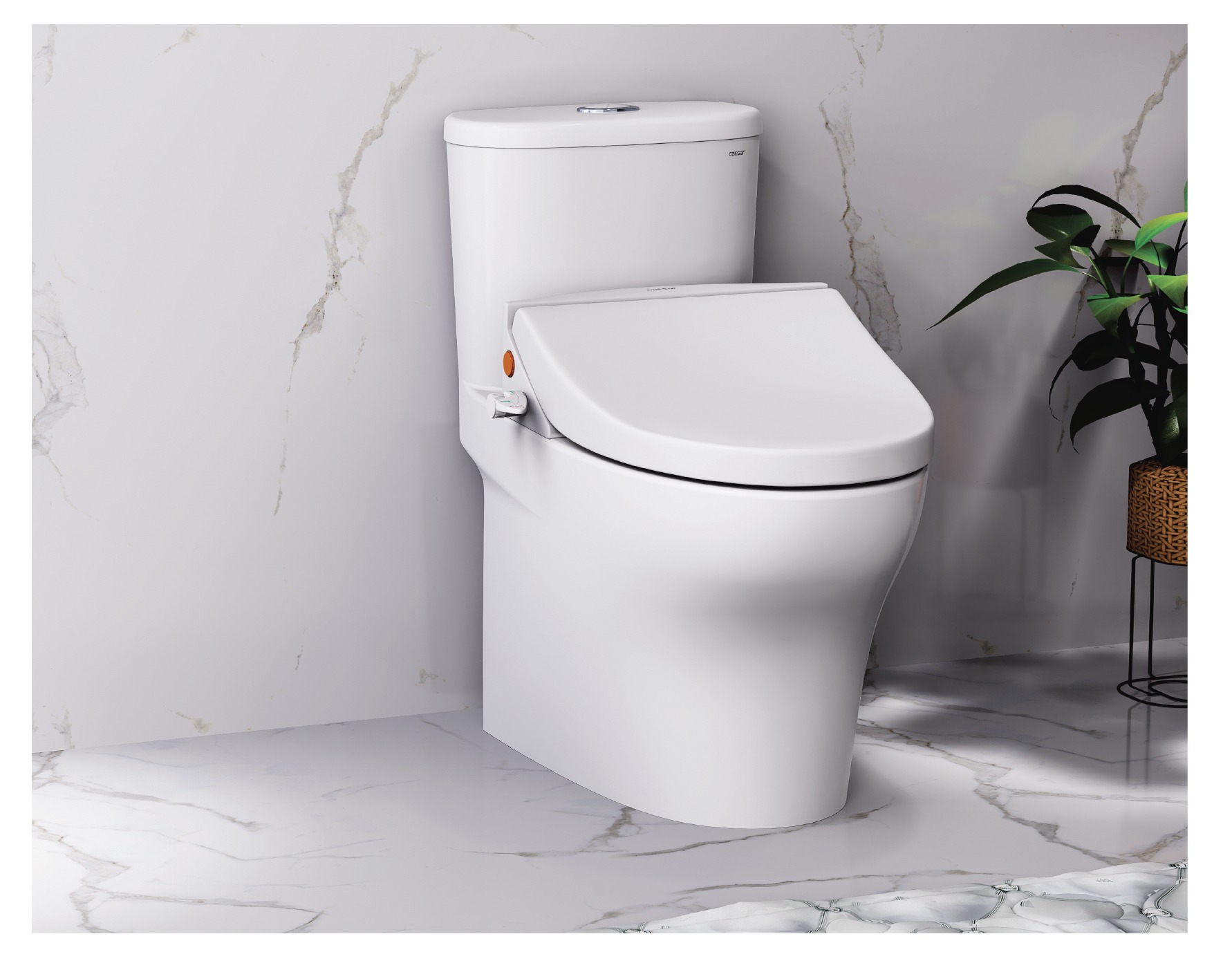 Bồn cầu 1 khối nắp rửa cơ Caesar CD1394+TAF050