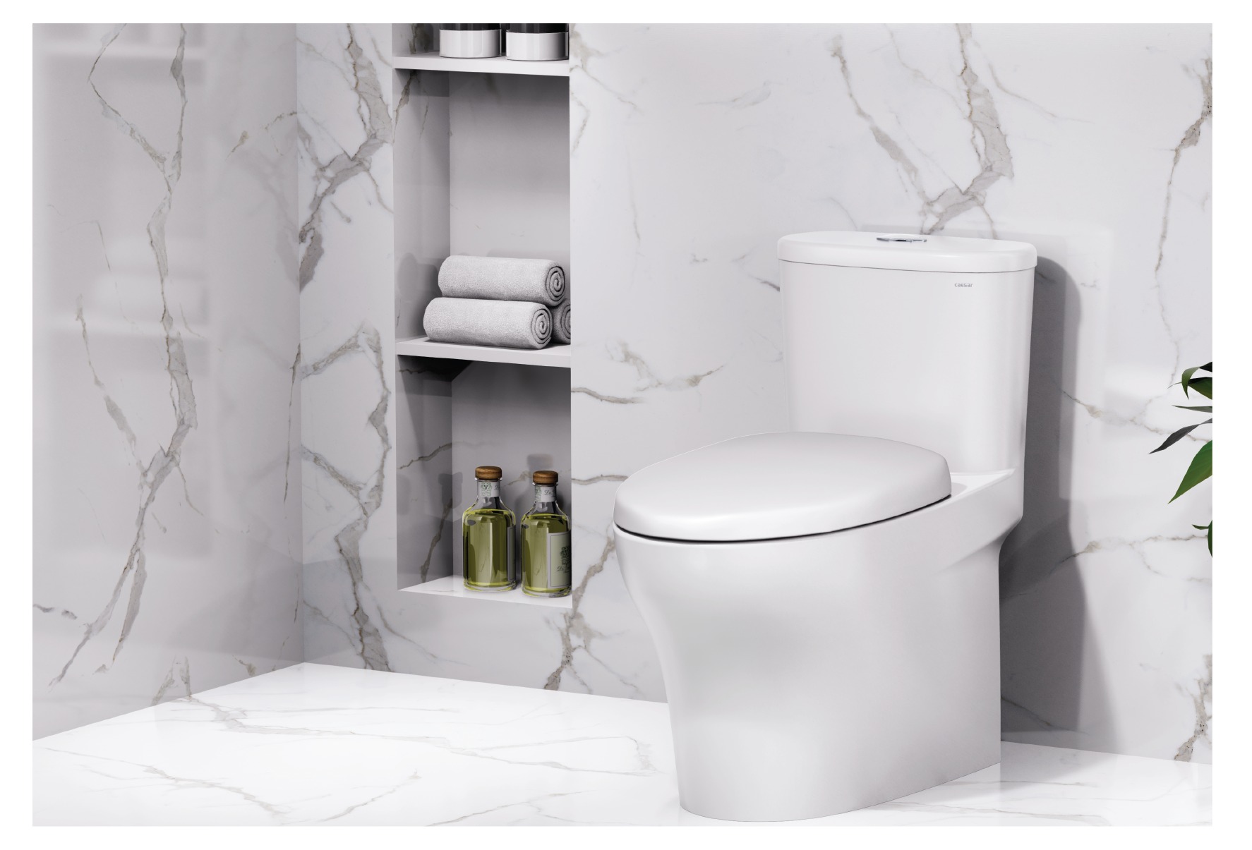 Bồn cầu 1 khối nắp rửa cơ Caesar C1394F + TAF060 (CD1394+TAF060)