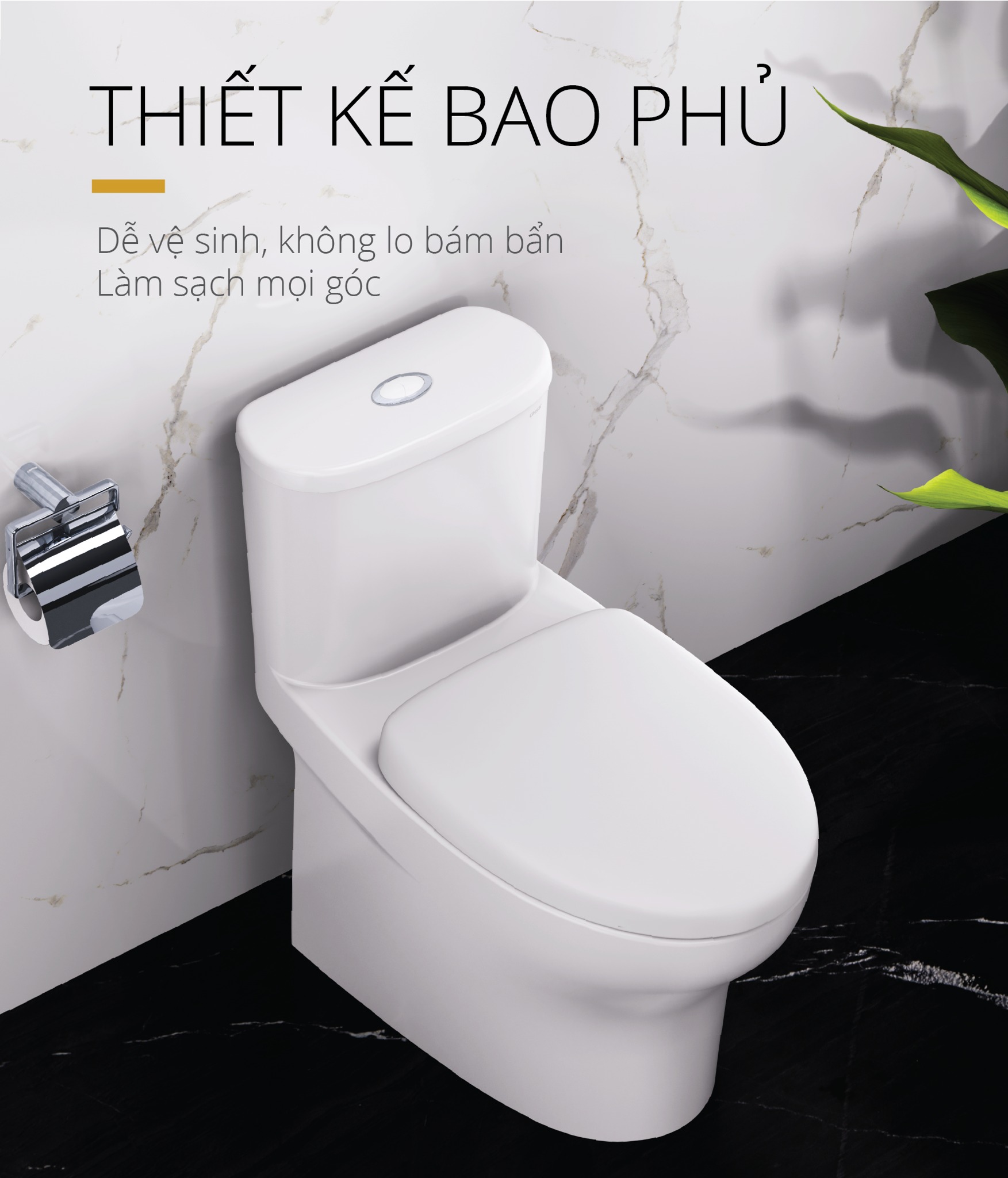 Bồn cầu 1 khối nắp rửa cơ Caesar C1394F + TAF060 (CD1394+TAF060)