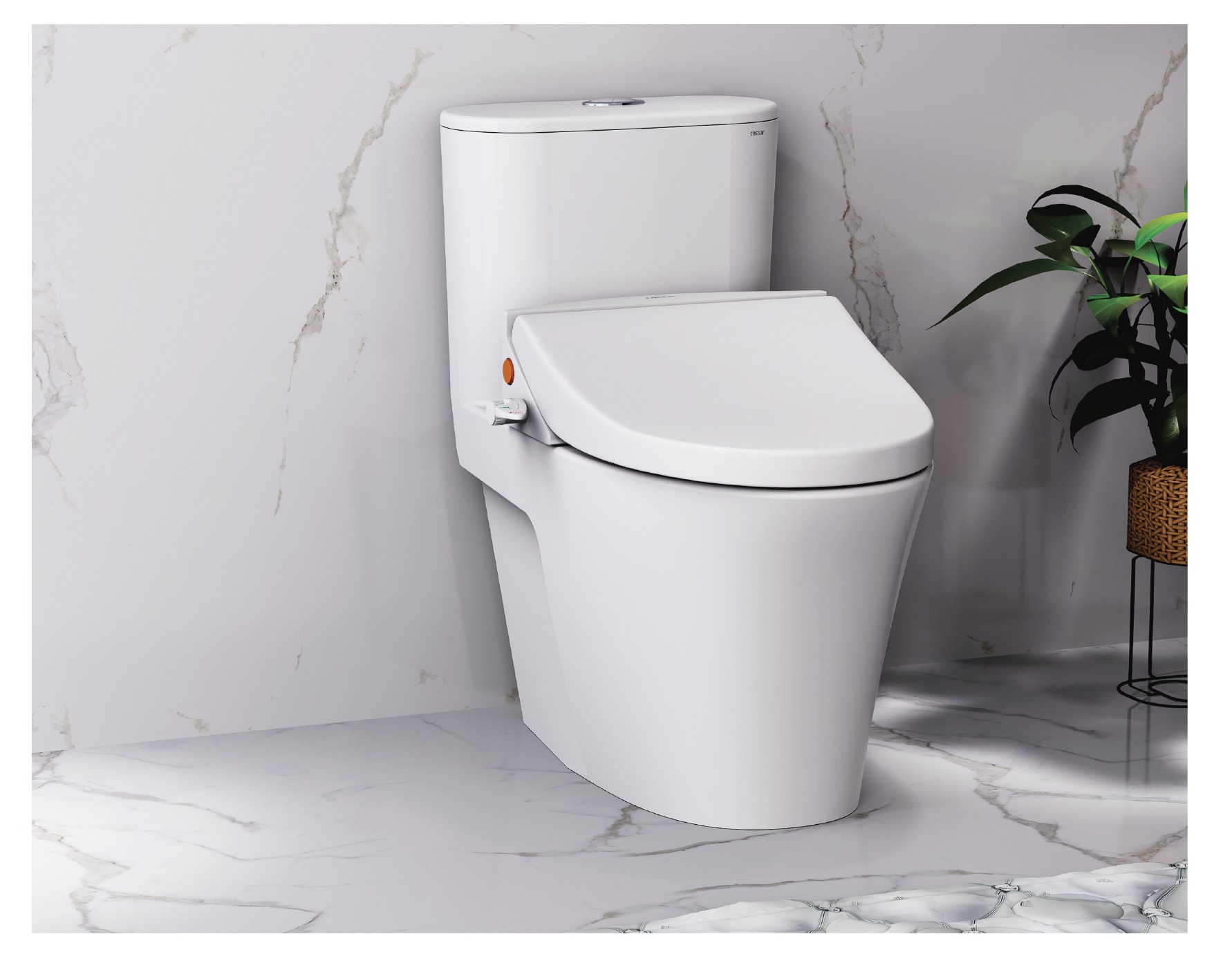 Bồn cầu 1 khối nắp rửa cơ Caesar CD1395+TAF050