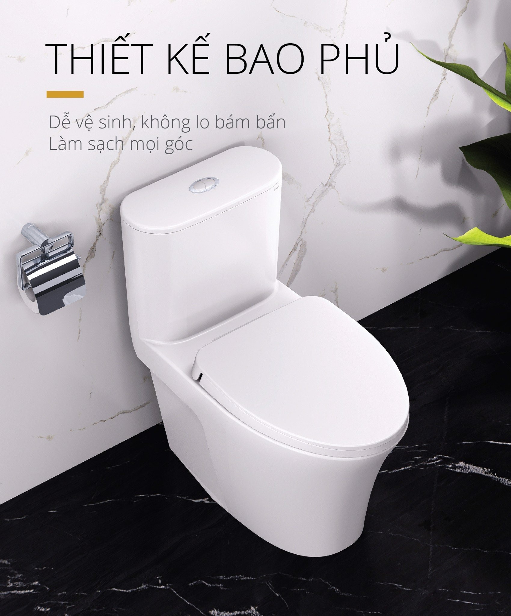Bồn cầu 1 khối nắp rửa cơ Caesar C1395F + TAF060 (CD1395+TAF060)