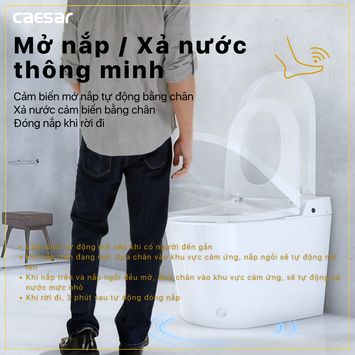 Bồn cầu điện tử thông minh Caesar CA1389H