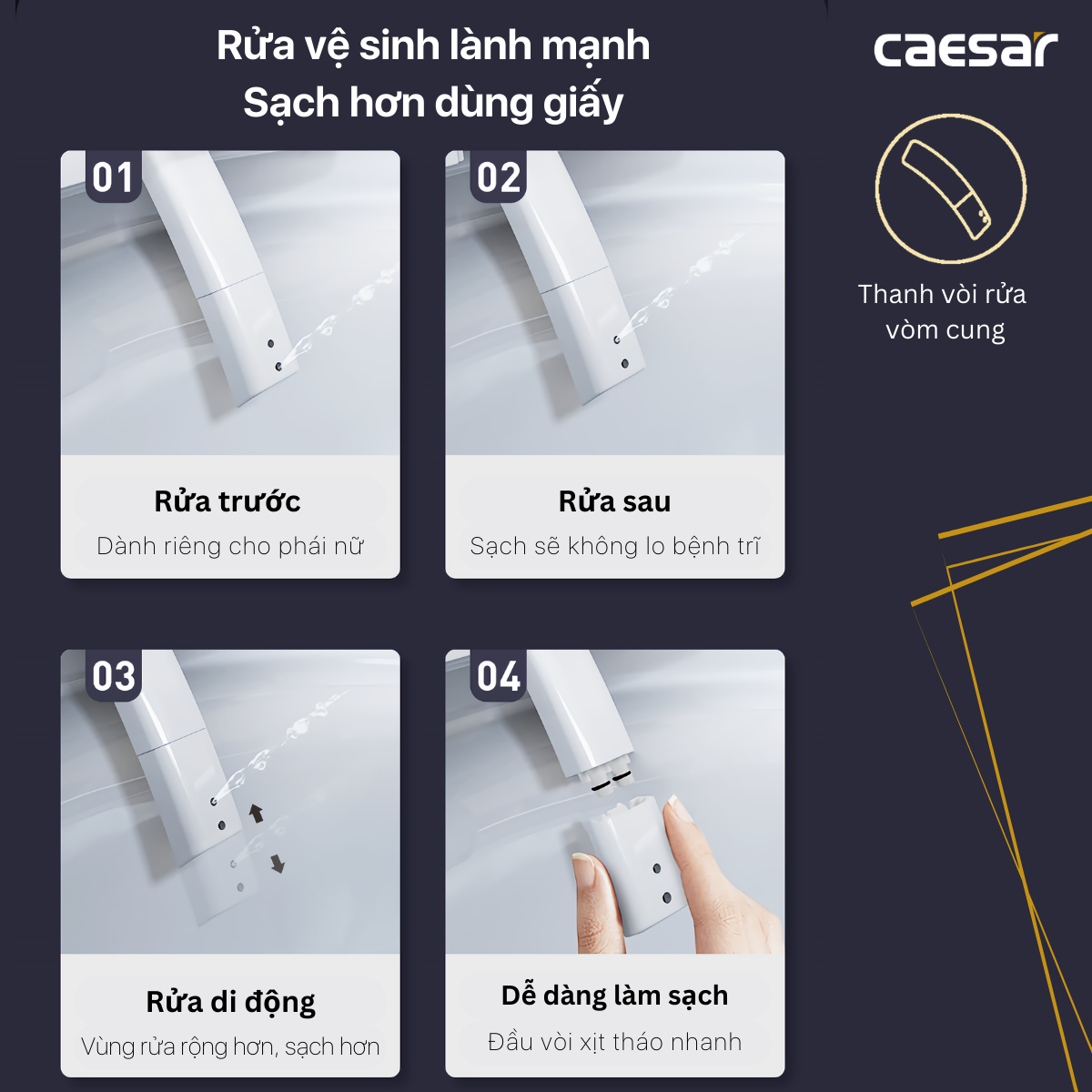 Bồn cầu điện tử thông minh Caesar CA1389H