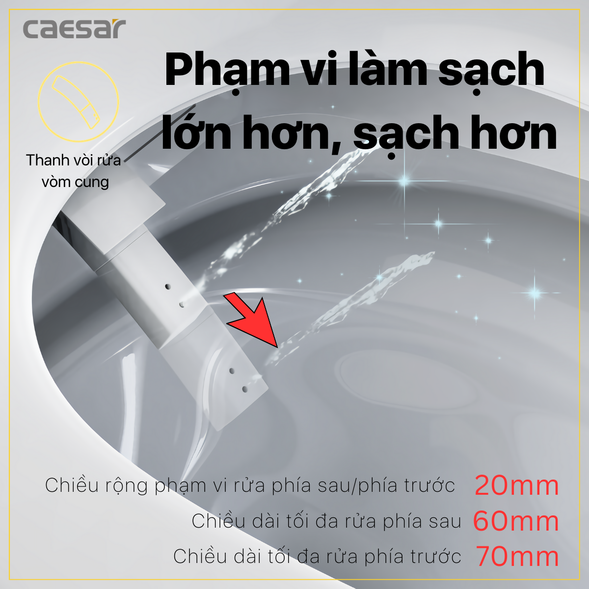 Bồn cầu điện tử thông minh Caesar CA1389H