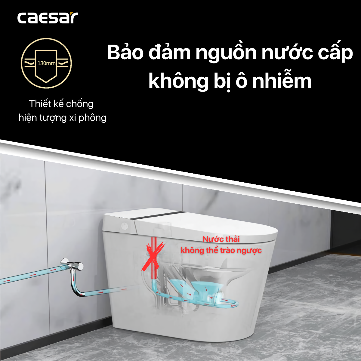 Bồn cầu điện tử thông minh Caesar CA1389H