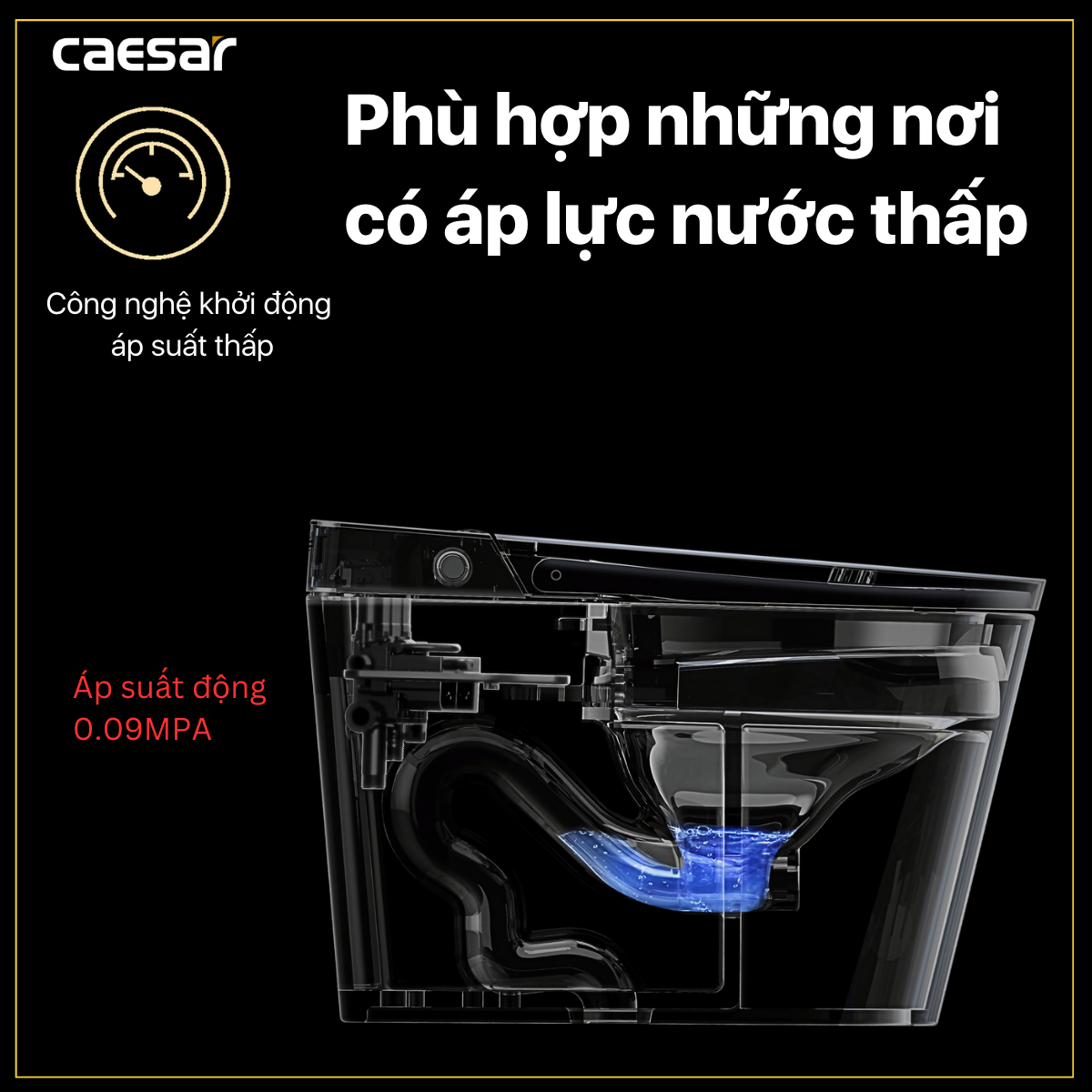 Bồn cầu điện tử thông minh Caesar CA1389H