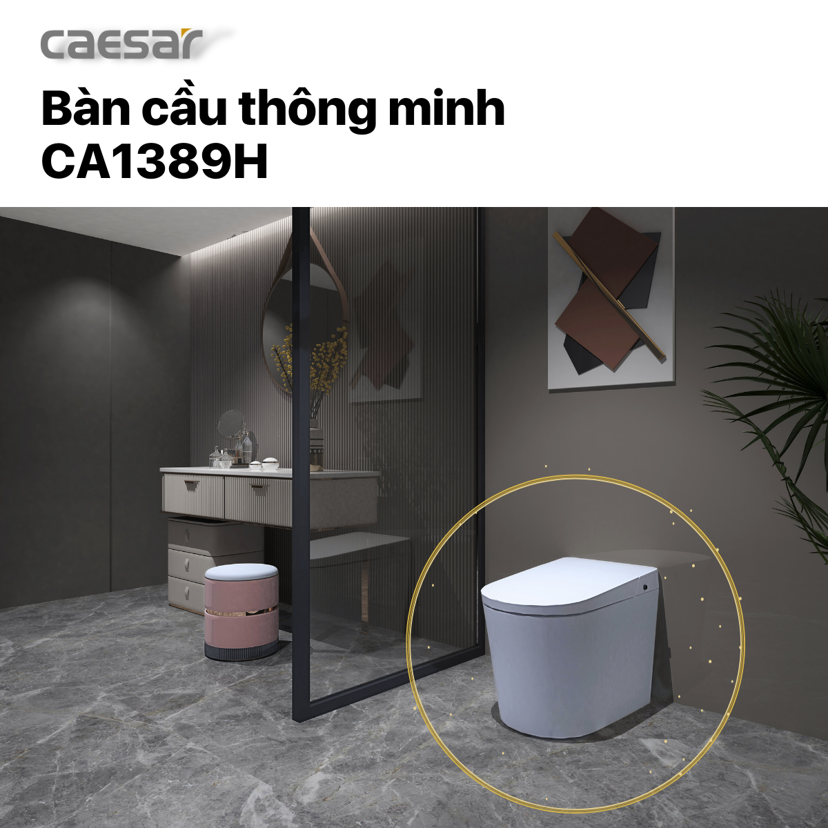 Bồn cầu điện tử thông minh Caesar CA1389H