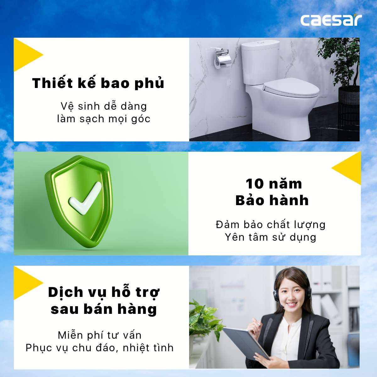 Bồn cầu 2 khối nắp điện tử Caesar CD1320 + TAF400H