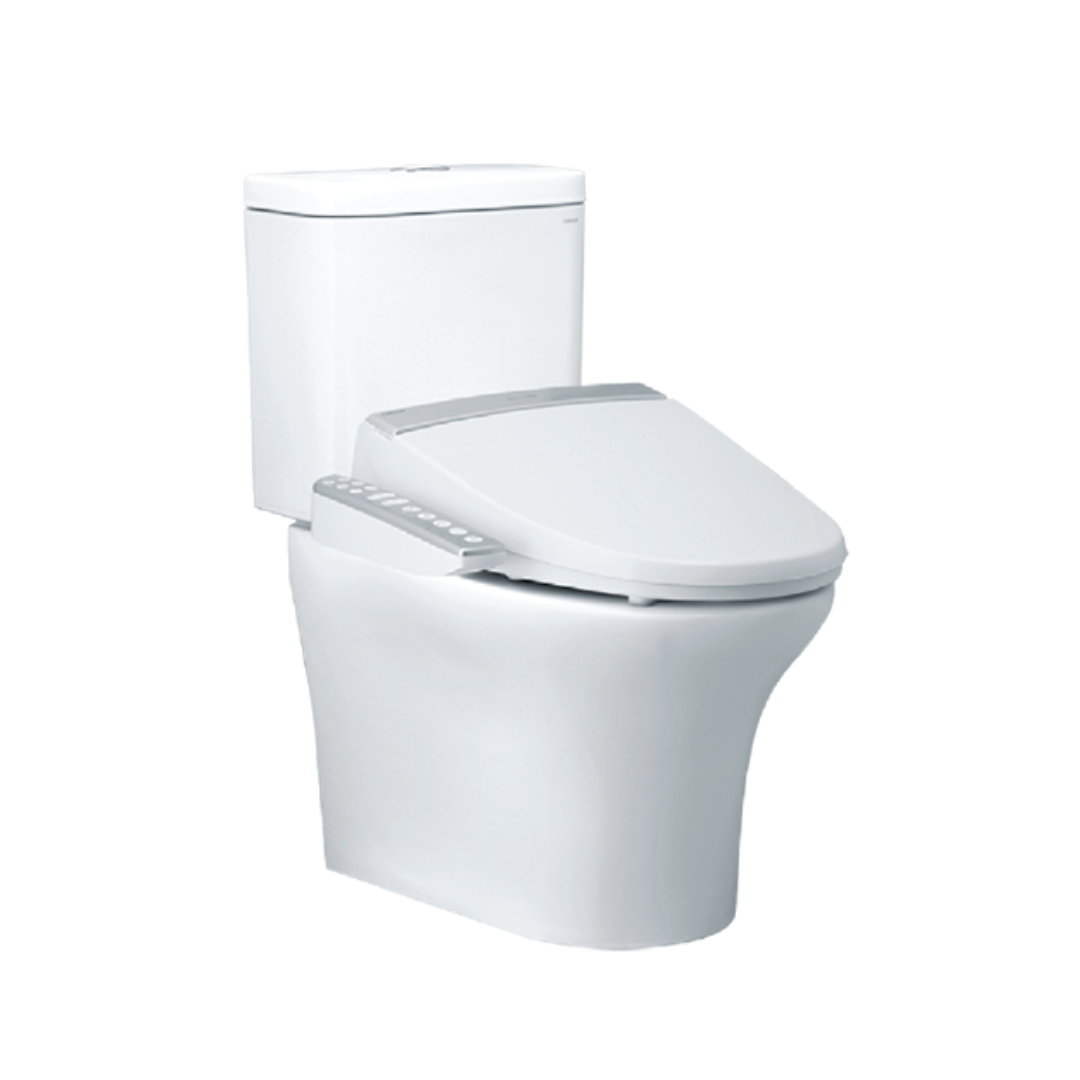 Bồn cầu 2 khối nắp điện tử Caesar CD1341+TAF200H